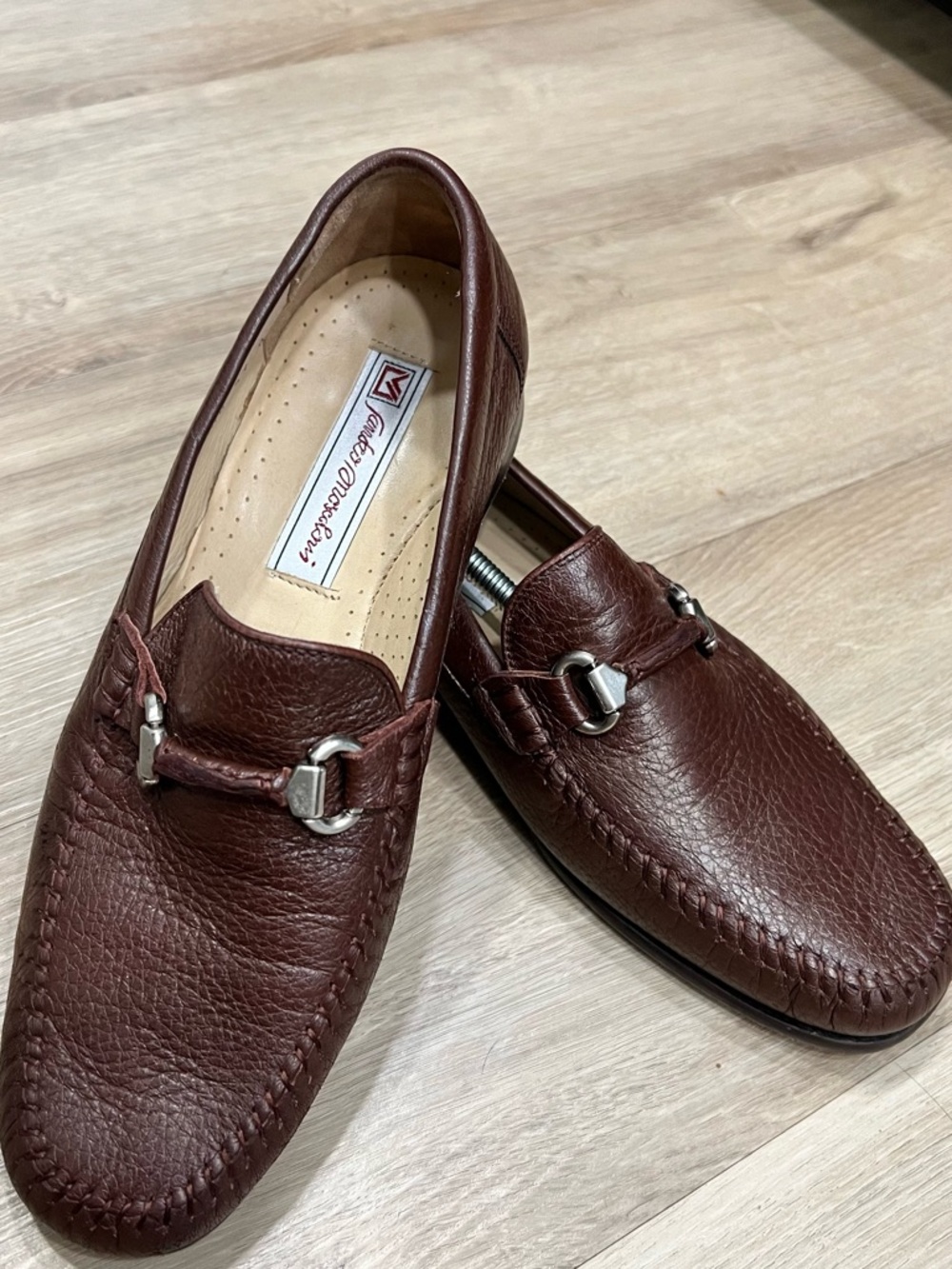 Sandro Moscoloni Burgundy Brown Leather Bit Loafers